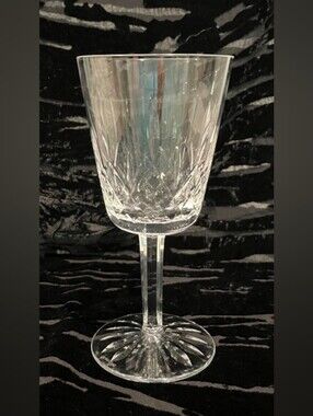 Waterford Crystal Lismore Water/Wine Goblet Glass 6 7/8" Vintage Set Of 2 Signed
